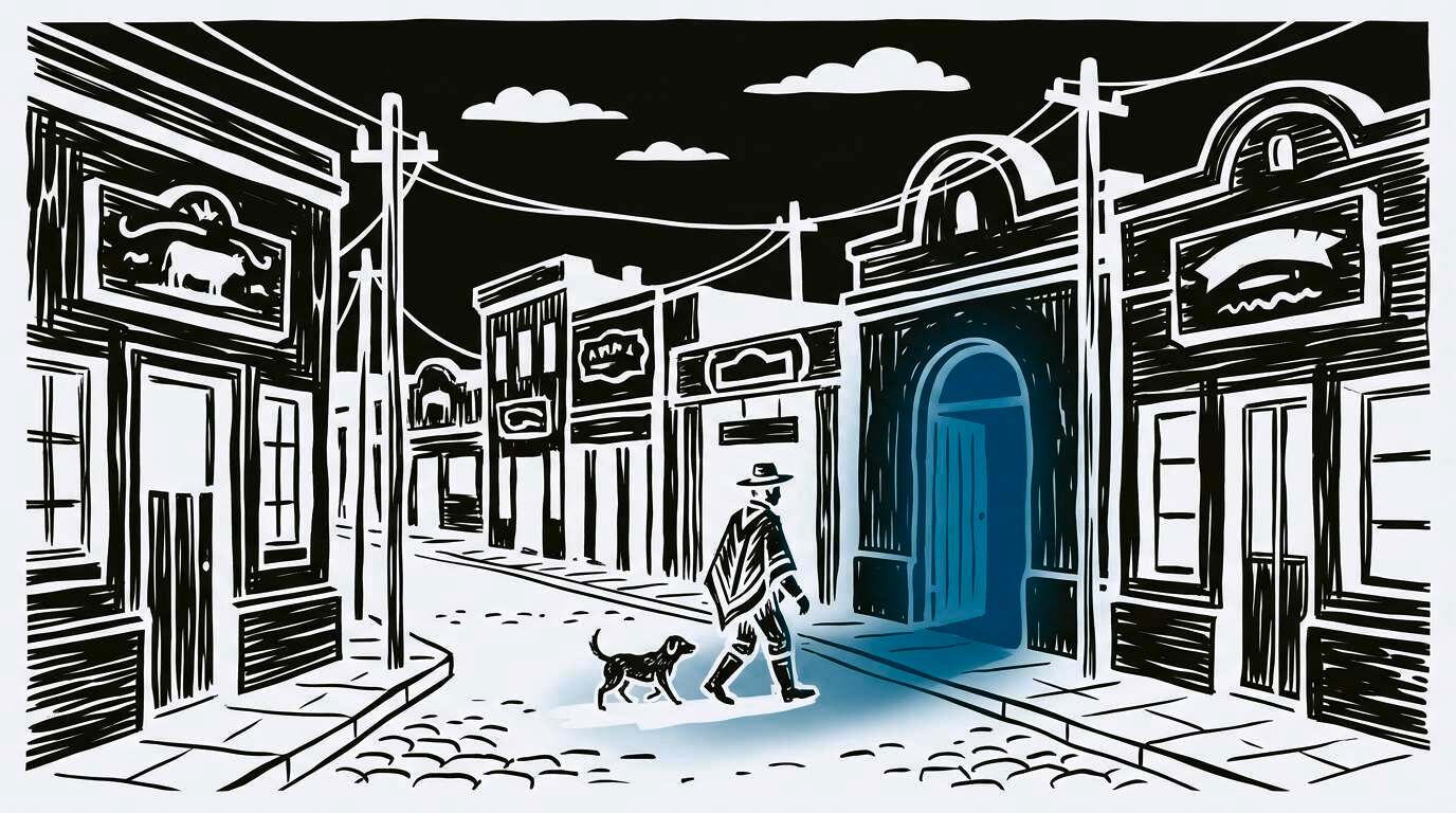 Corral de remate con hacienda y operadores